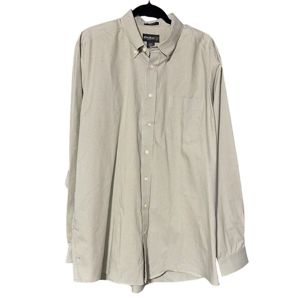Eddie Bauer Men's sz XLTall Wrinkle Resistant Relaxed Fit 100% Cotton LS Shirt